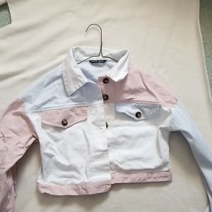 Shein cropped colorblock jacket